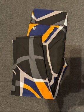 Fabletics Black, Blue & Yellow Geometric Leggings